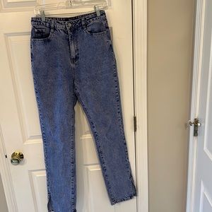 Misguided Size 6 flare slit jeans